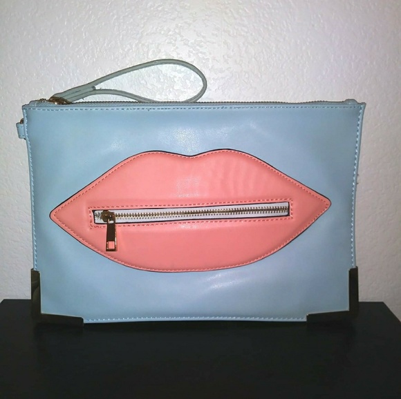 Aldo Handbags - Aldo pastel "Lips" clutch